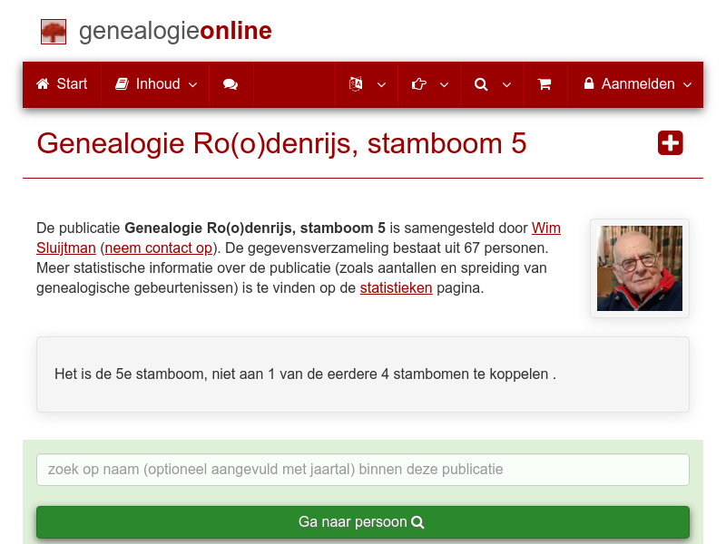 Screenshot van website
