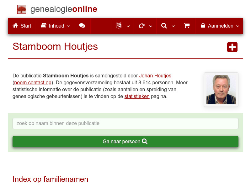 Screenshot van website