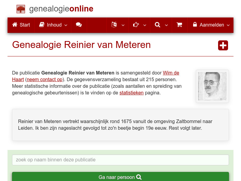 Screenshot van website