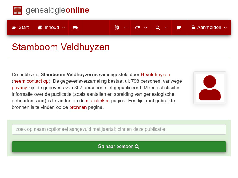Screenshot van website