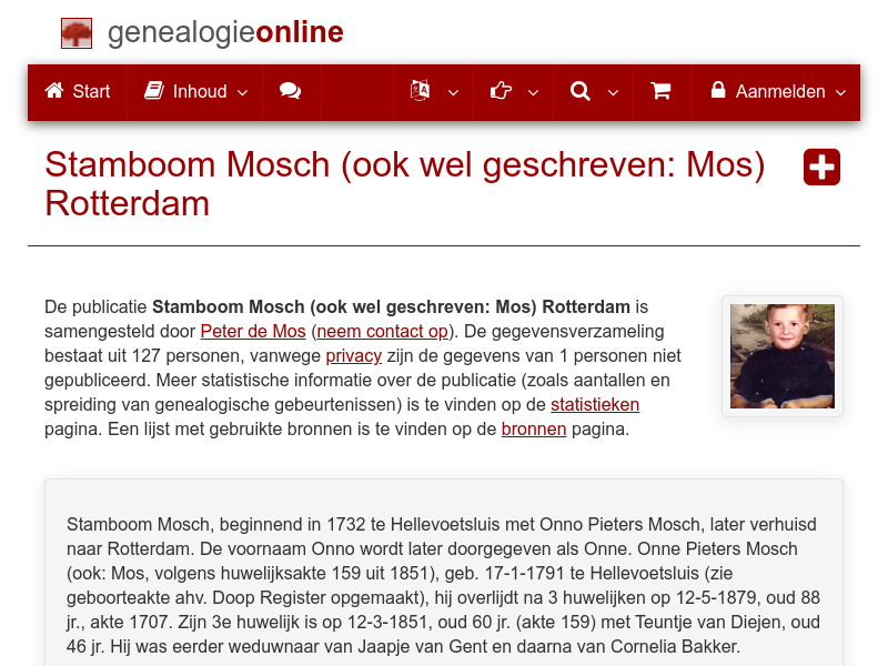 Screenshot van website