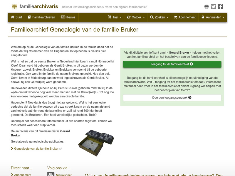 Screenshot van website