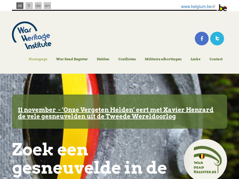 Screenshot van website