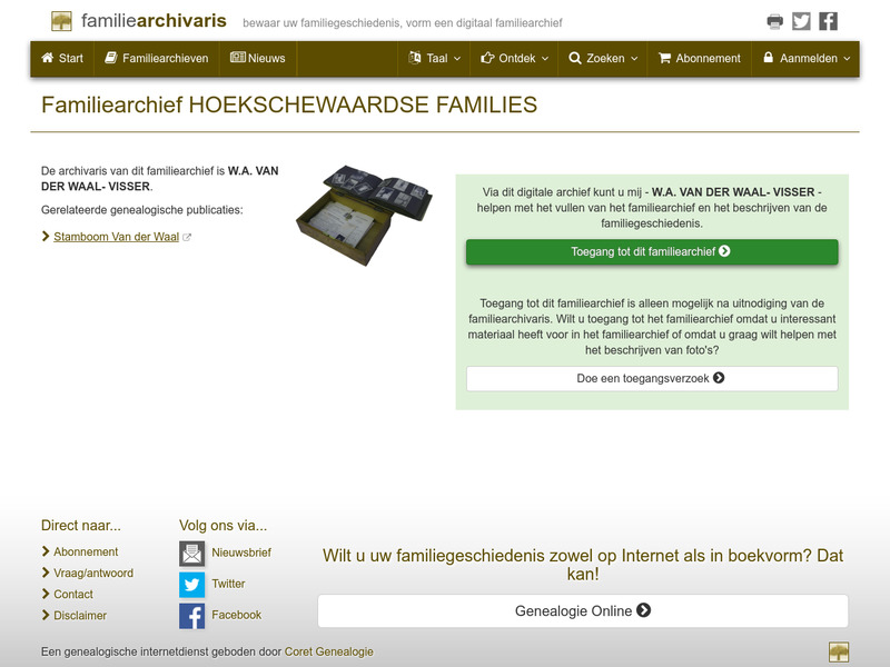Screenshot van website