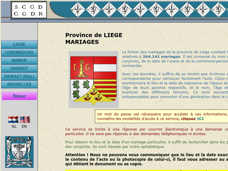 Screenshot van website