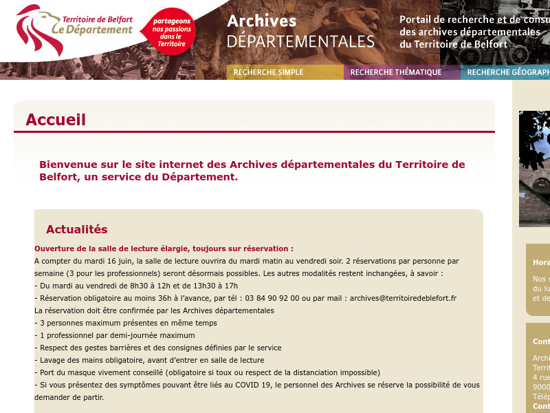 Screenshot van website