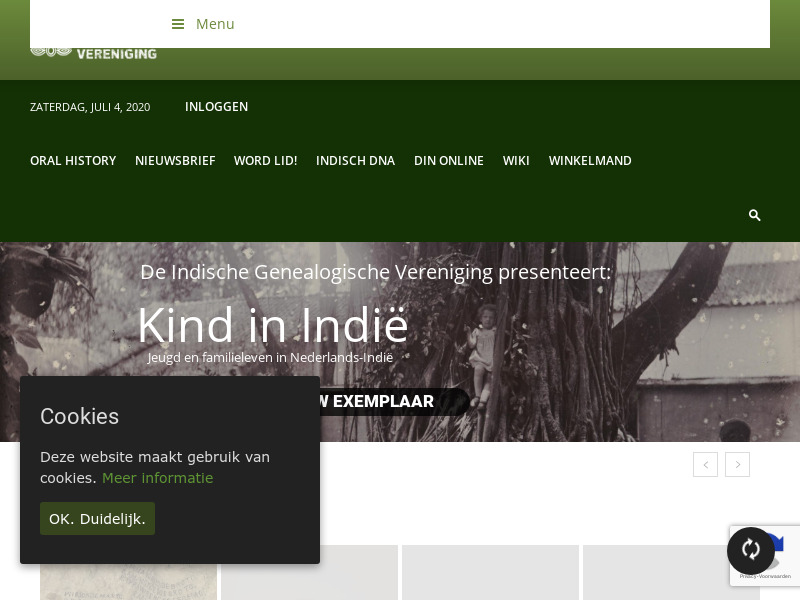 Screenshot van website