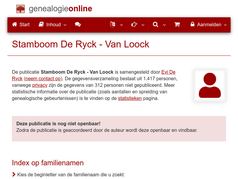 Screenshot van website