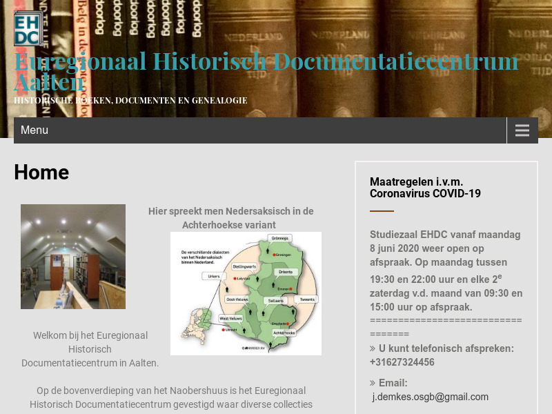 Screenshot van website