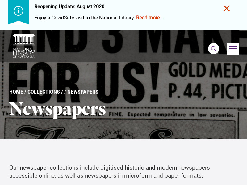 Screenshot van website