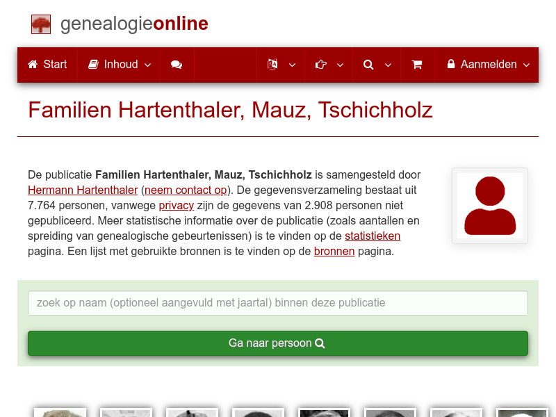 Screenshot van website