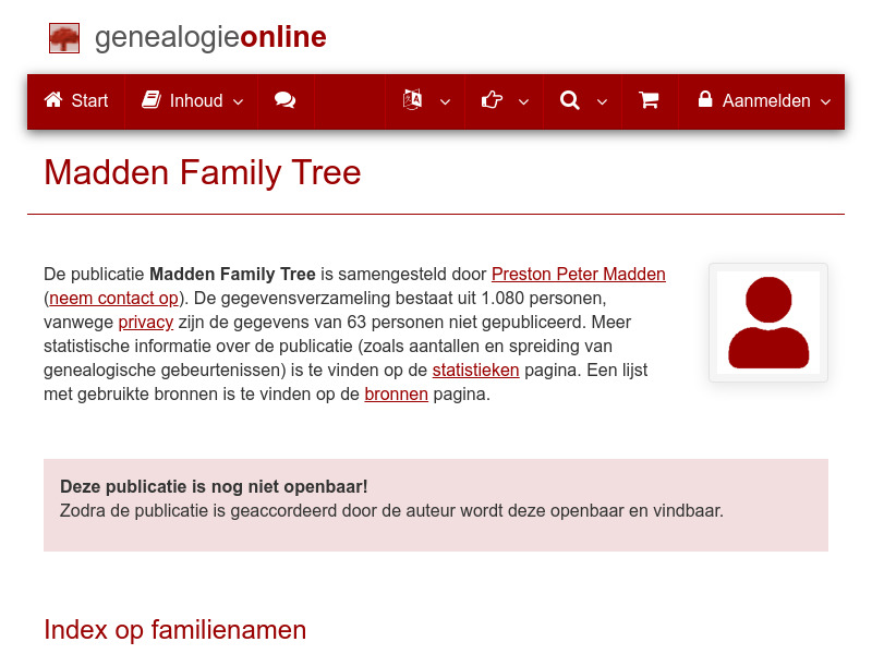 Screenshot van website