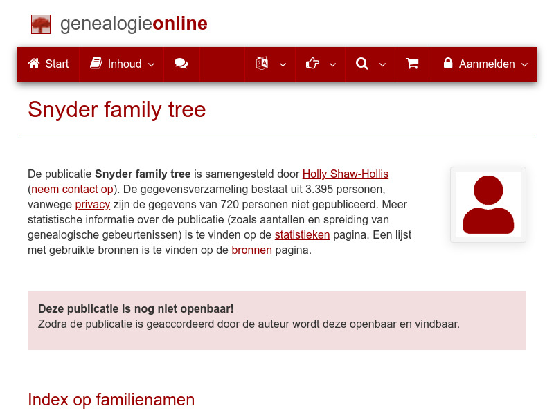 Screenshot van website