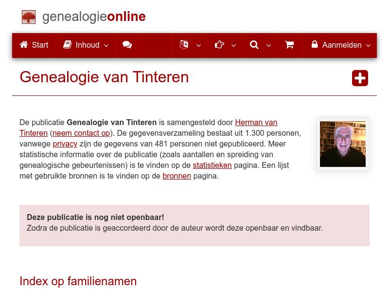 Screenshot van website