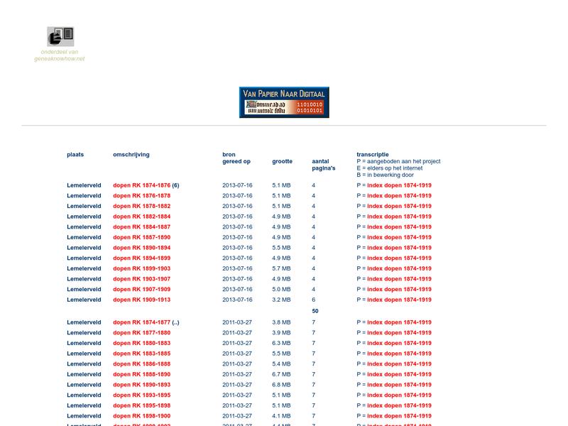 Screenshot van website