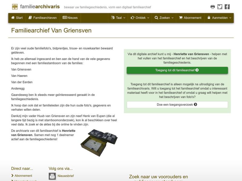 Screenshot van website
