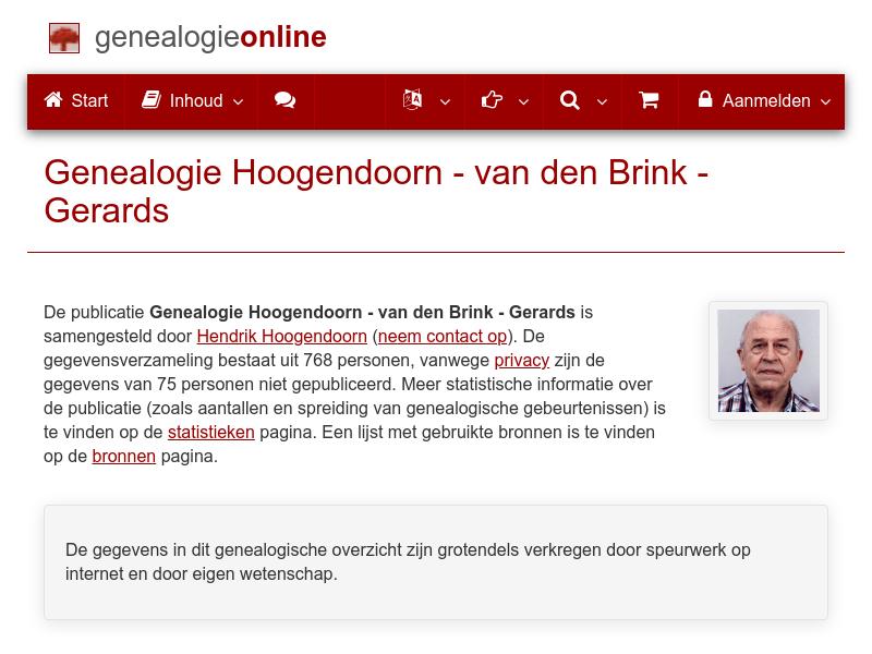 Screenshot van website