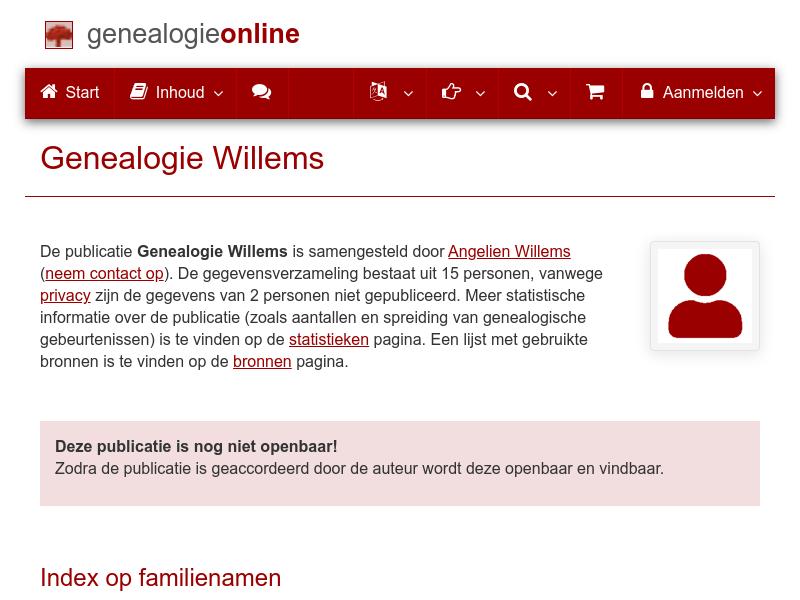 Screenshot van website