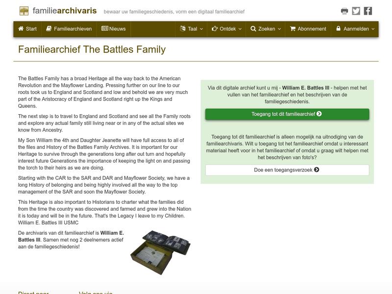 Screenshot van website