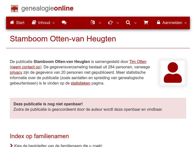 Screenshot van website