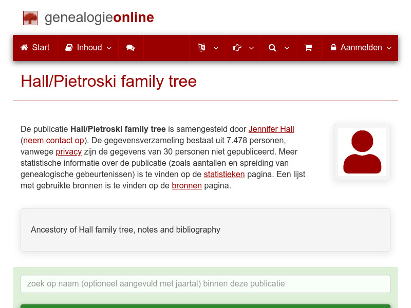 Screenshot van website