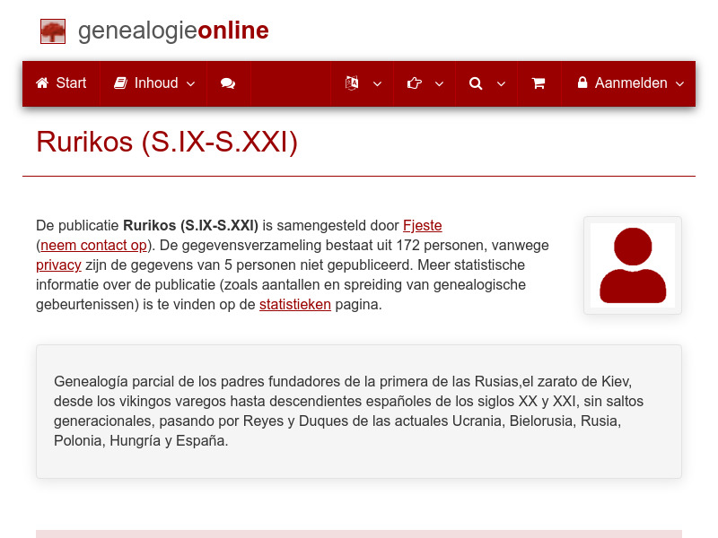 Screenshot van website
