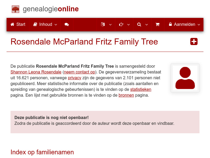 Screenshot van website