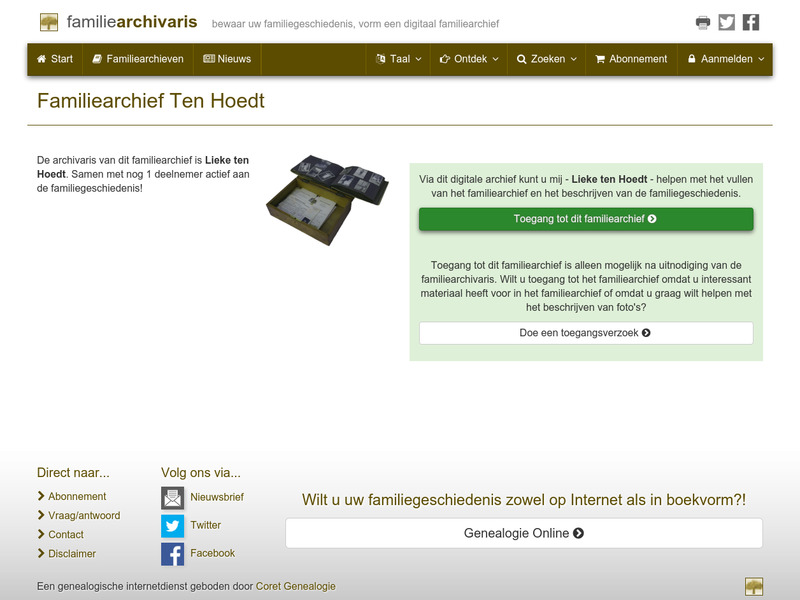 Screenshot van website