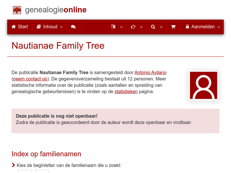 Screenshot van website