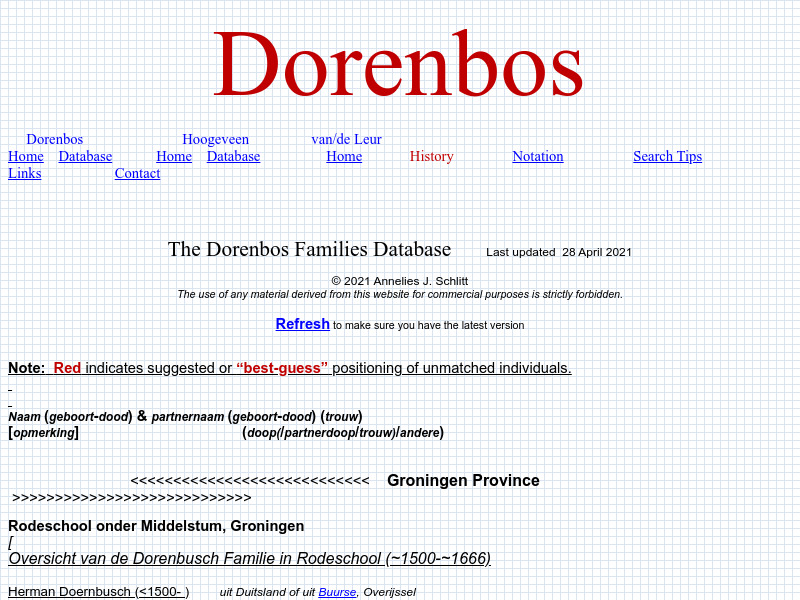 Screenshot van website