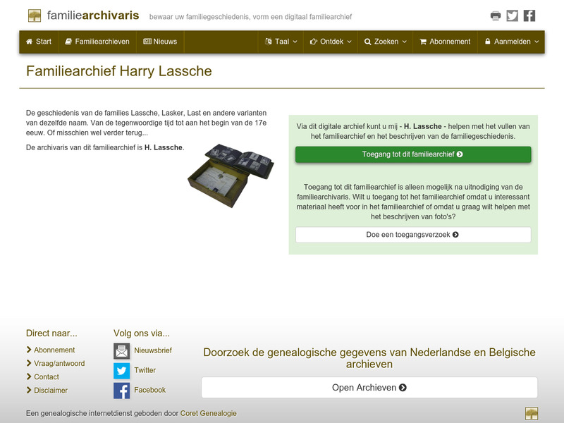 Screenshot van website