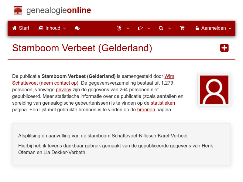 Screenshot van website