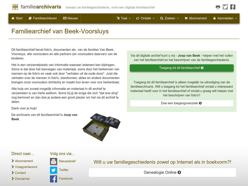 Screenshot van website