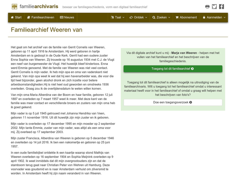 Screenshot van website