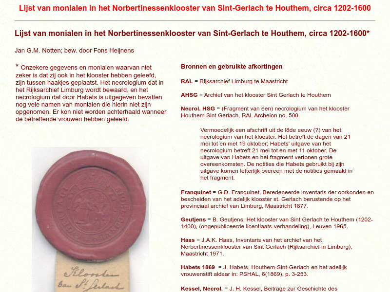 Screenshot van website