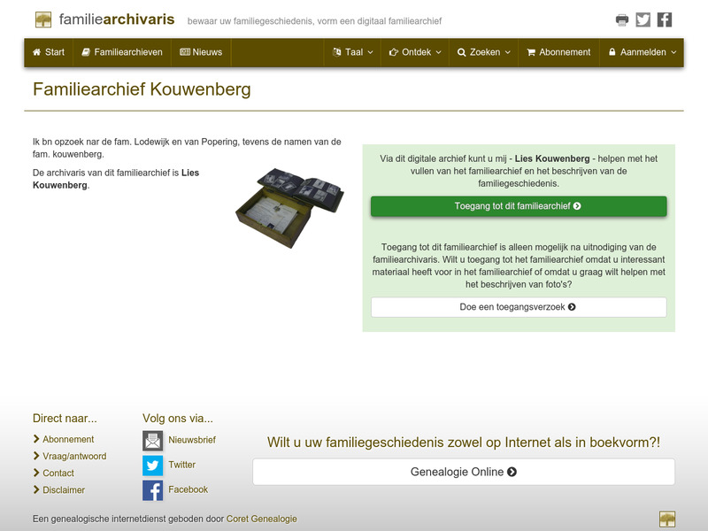 Screenshot van website