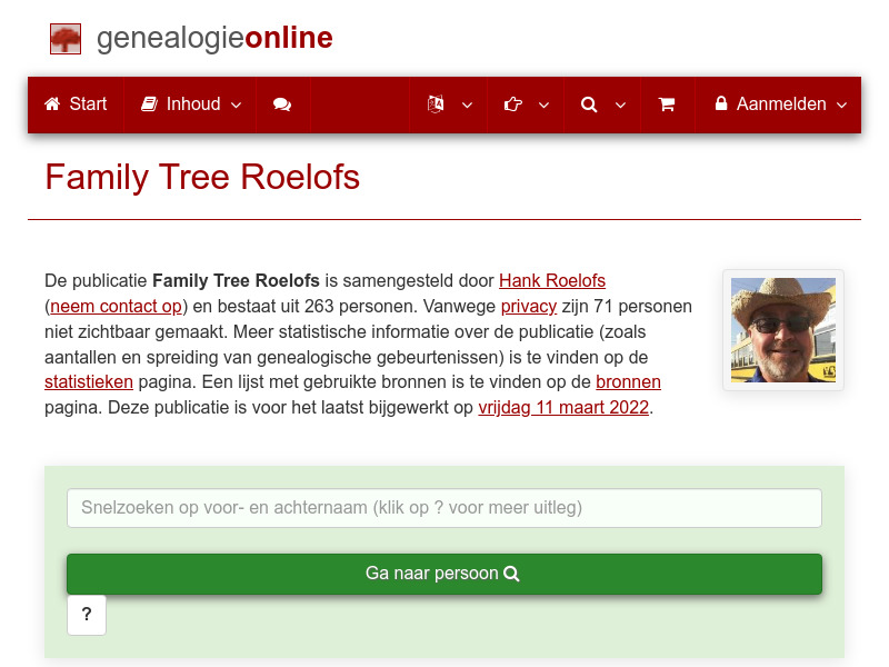 Screenshot van website