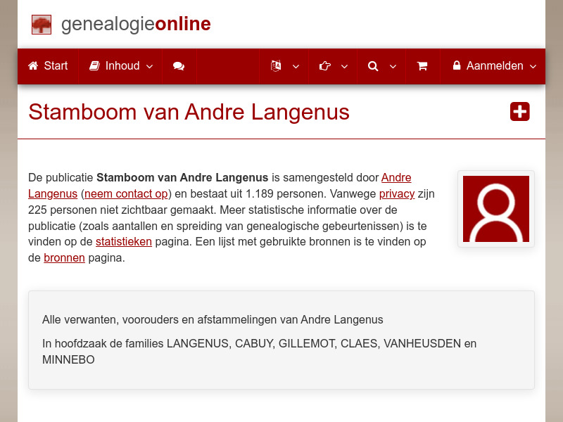 Screenshot van website