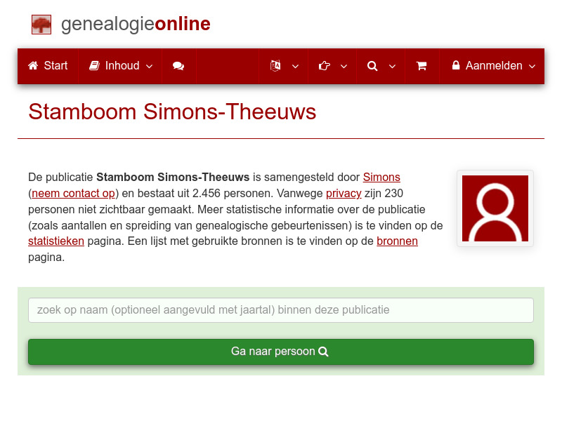 Screenshot van website