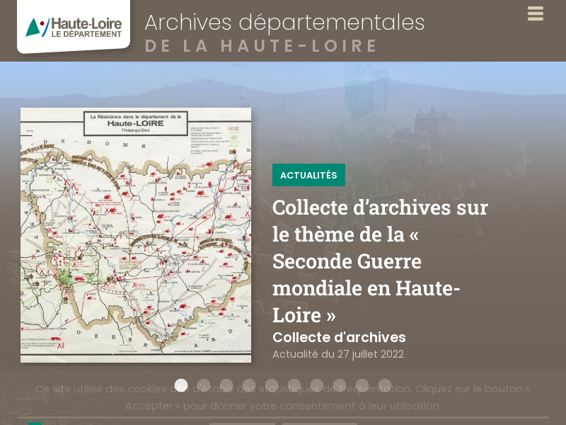 Screenshot van website