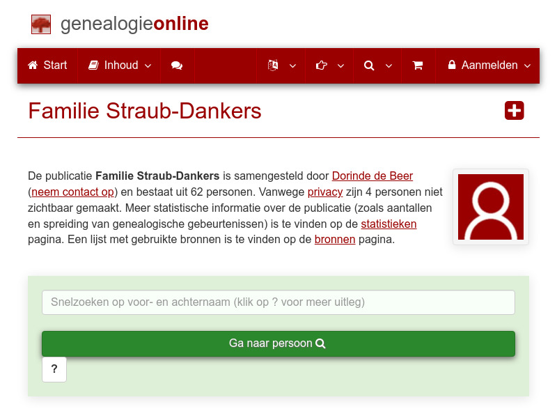 Screenshot van website
