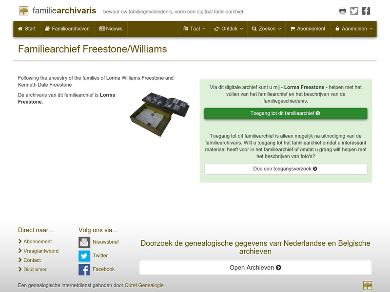 Screenshot van website