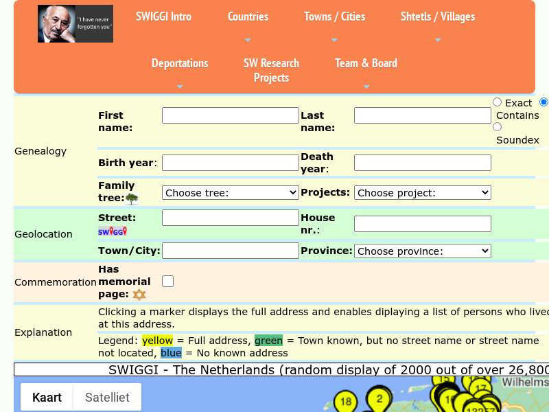 Screenshot van website