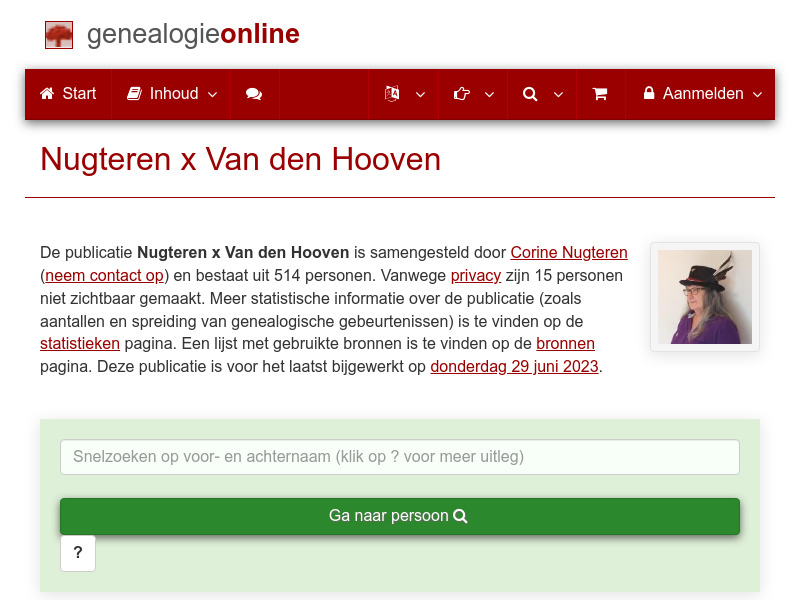 Screenshot van website