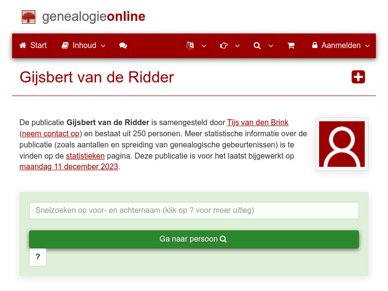 Screenshot van website