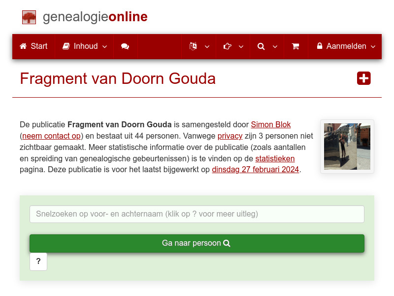 Screenshot van website