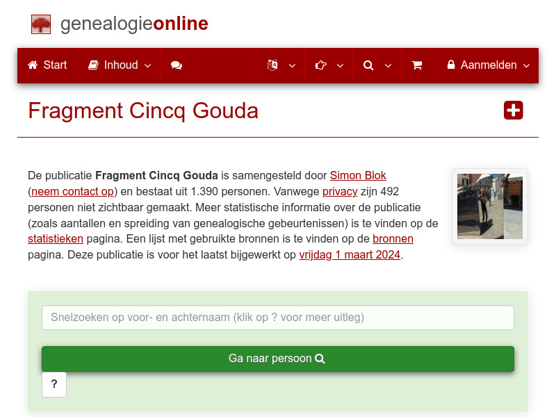 Screenshot van website