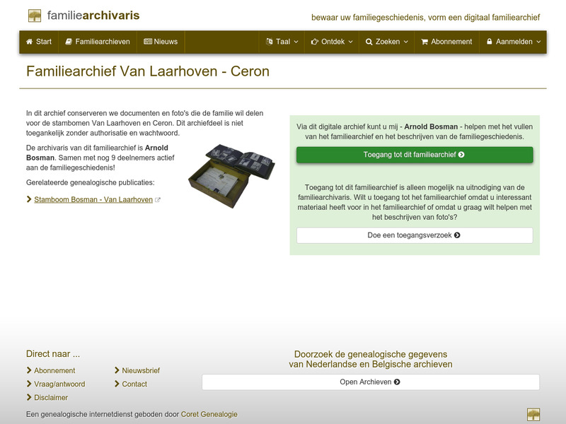 Screenshot van website