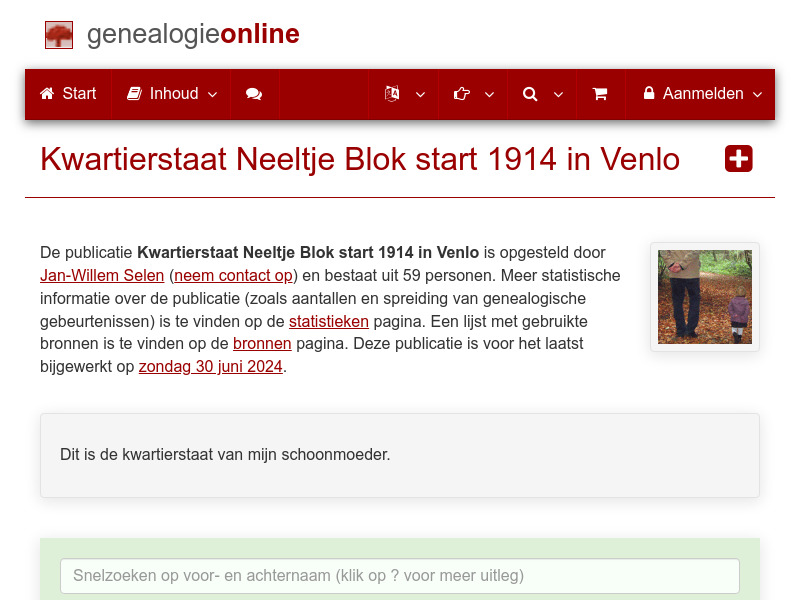 Screenshot van website