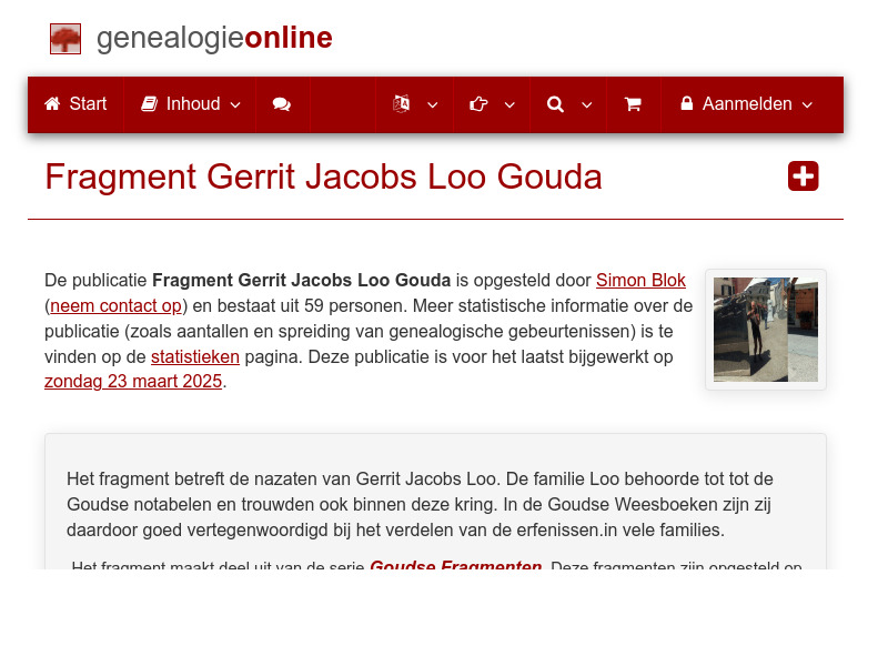 Screenshot van website